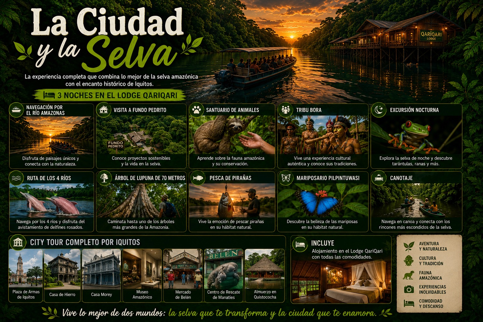 4 Días / 3 Noches "La Ciudad y la Selva"