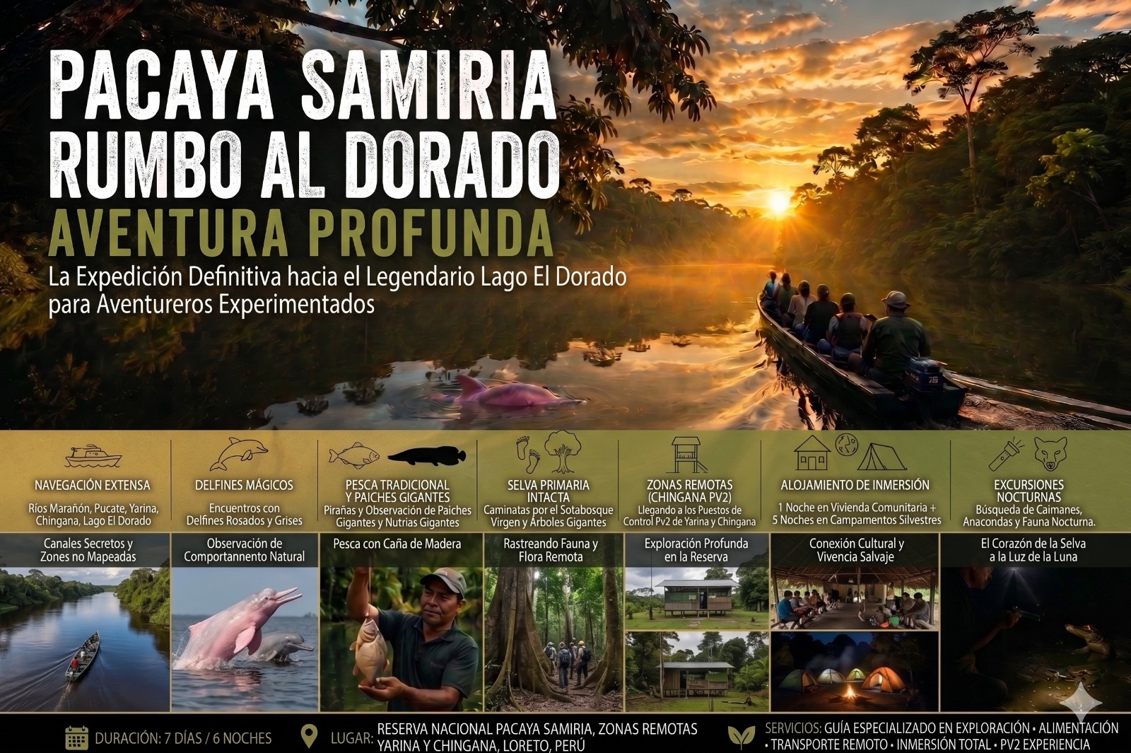7 Días / 6 Noches "Pacaya Samiria Rumbo al Dorado"