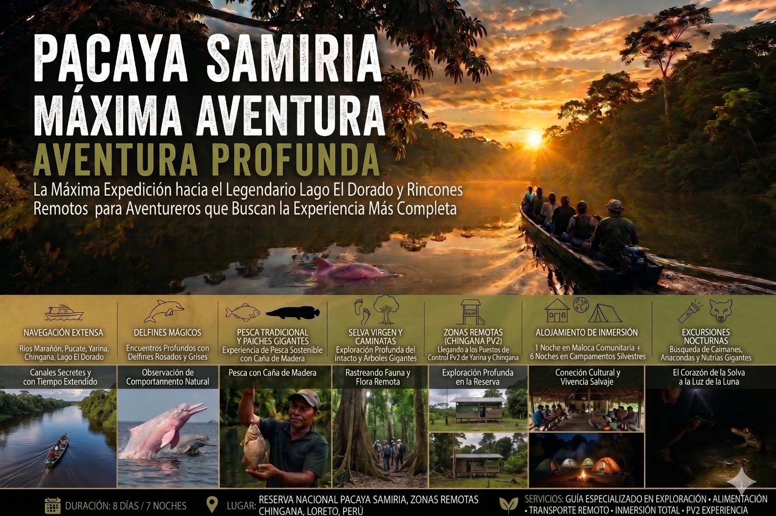 8 Días / 7 Noches "Pacaya Samiria Máxima Aventura"